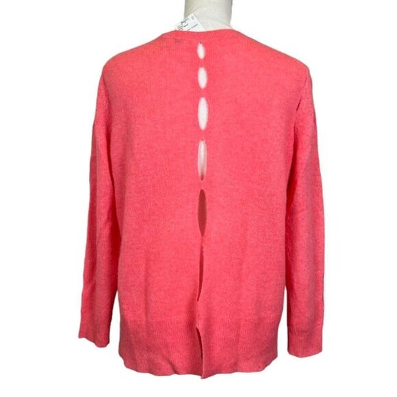NWT White & Warren 100% Cashmere Coral Revolve Sweater with Cutouts Size Small - Picture 2 of 8